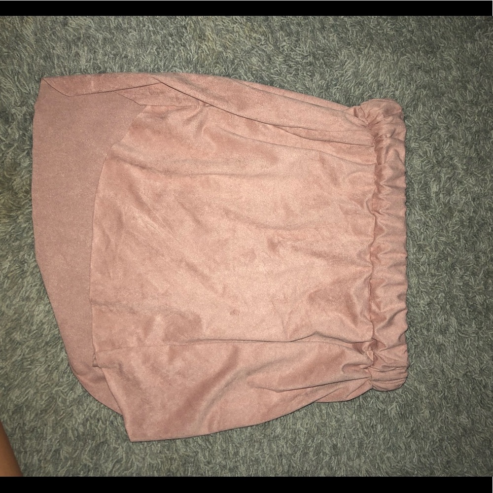 light pink suede libby story skirt